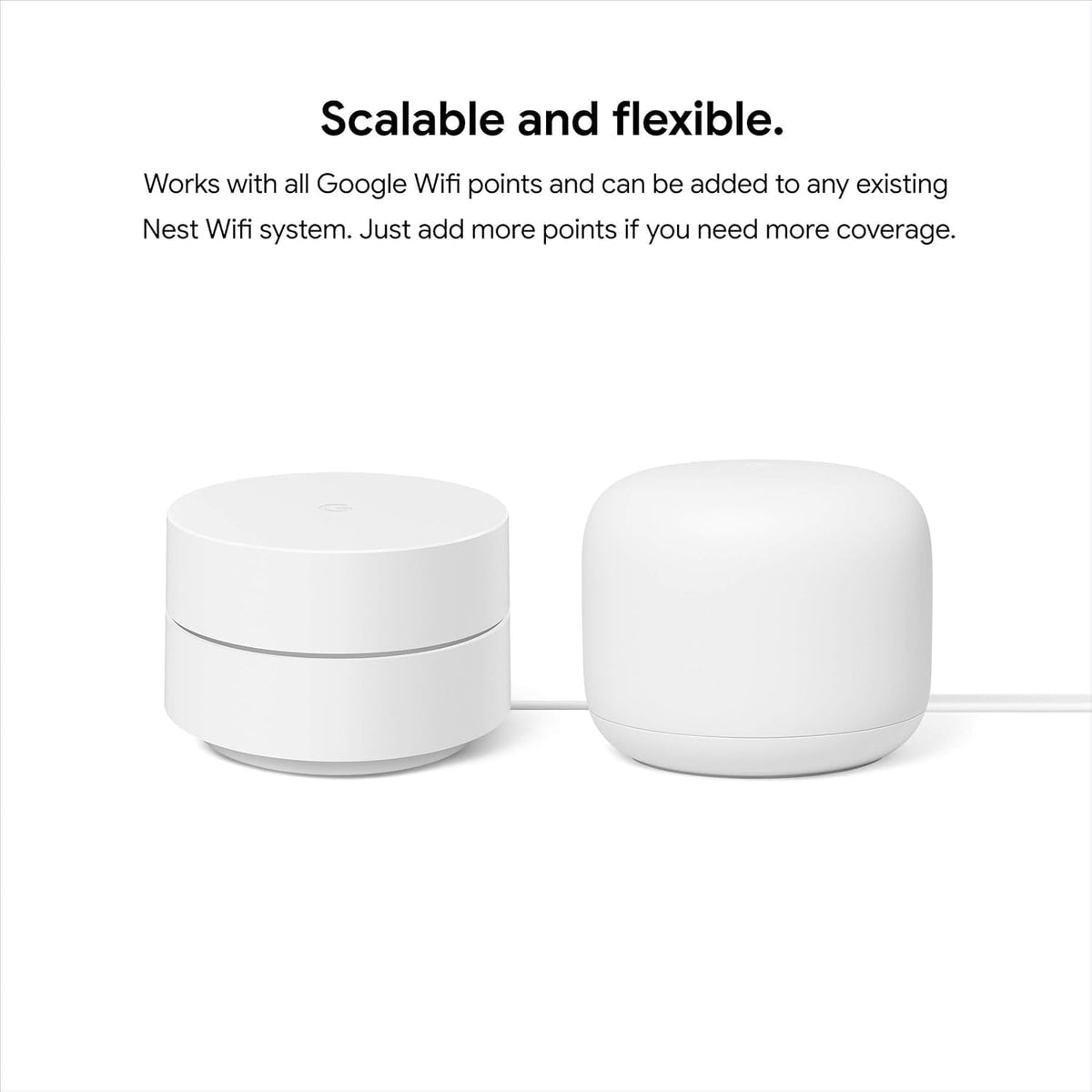 Google WiFi AC1200 - Sistema WiFi de malla - Enrutador WiFi - Cobertura de 4500 pies cuadrados - Embalaje no minorista - Paquete de 3 - Nieve