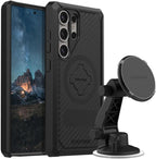 Rokform - Funda ultra resistente para Galaxy S24 + soporte magnético para teléfono con succión para parabrisas