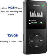 Reproductor de MP3, reproductor de música con tarjeta micro SD de 1...