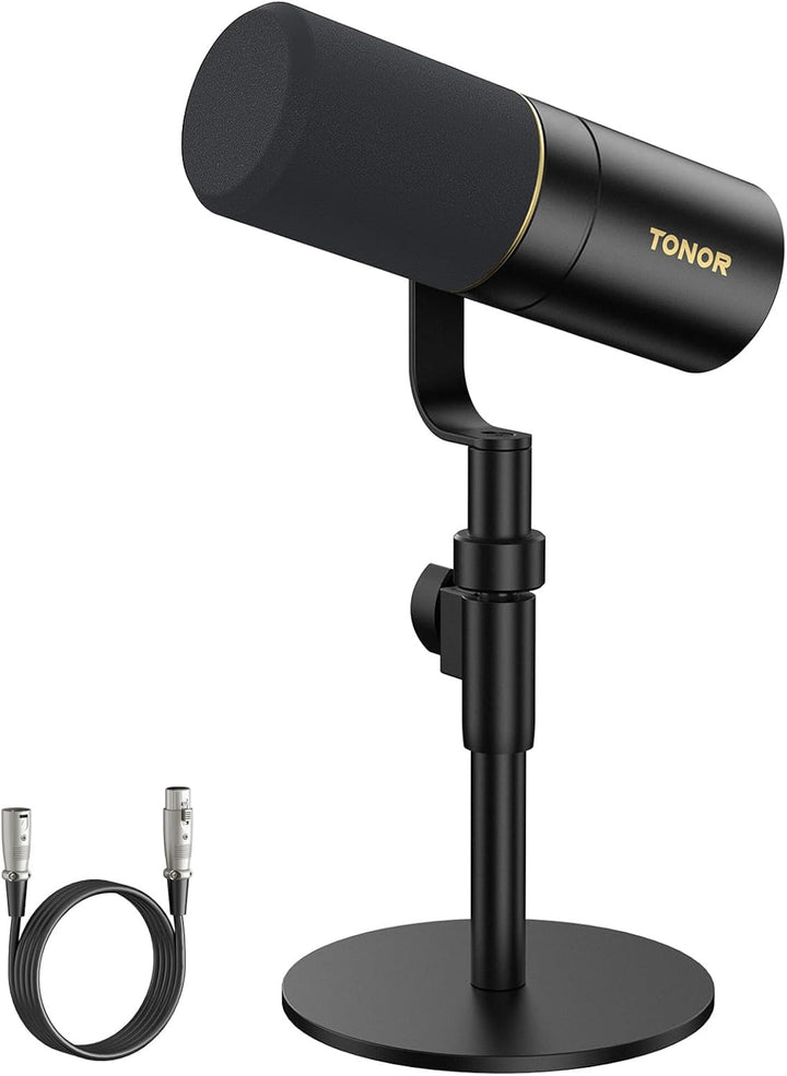 TONOR Micrófono dinámico, micrófono XLR para podcast, grabación, tr...