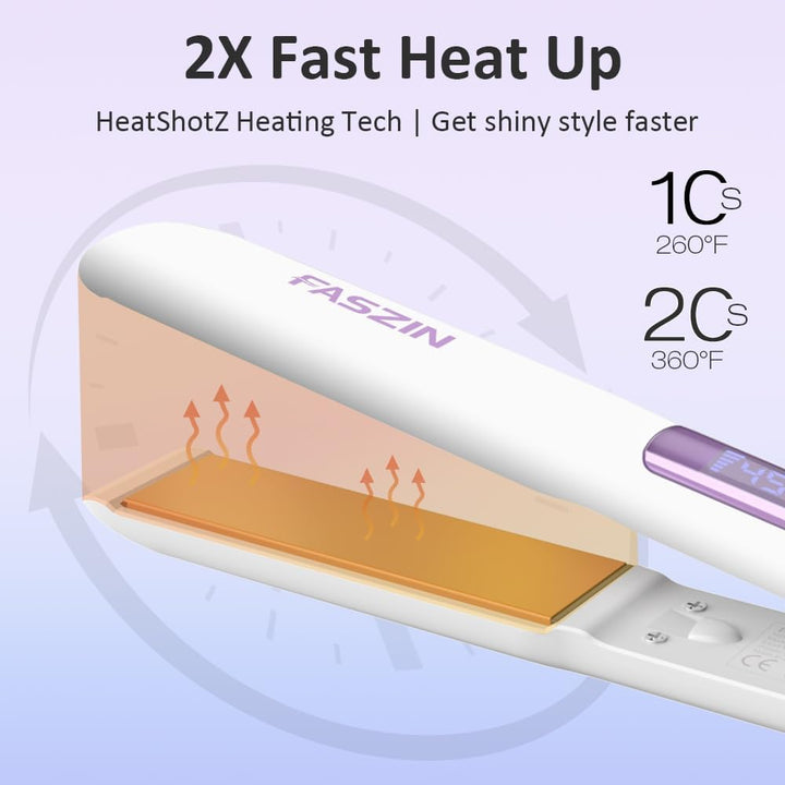 Faszin Alisador de Cabello, Plancha de Titanio de Calentamiento Ráp...