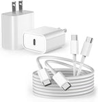 Cargador rápido para iPad de 10 pies, cable de carga para iPad Pro [paquete de 2] cable USBC a USB C de 10 pies, cable para iPad, cargador USB C de 20W, bloque de carga para iPad para iPad 10, iPad