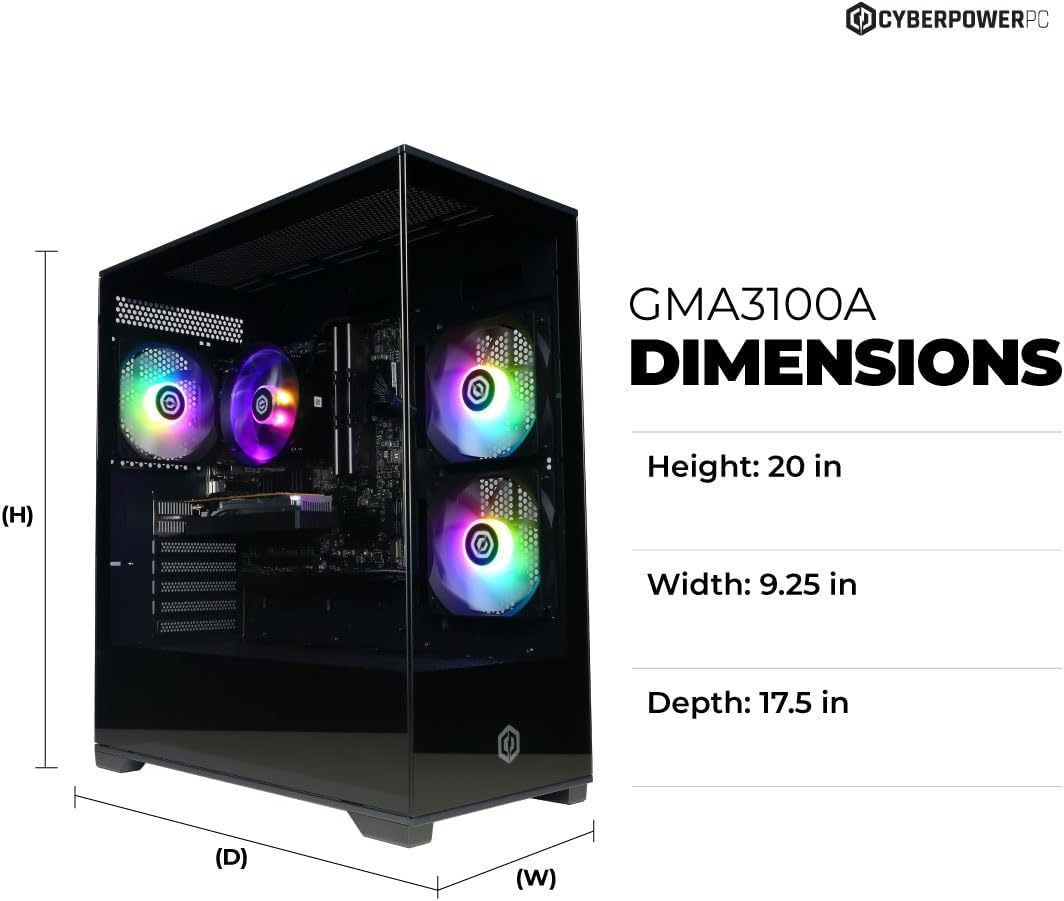 CYBERPOWERPC Gamer Master Gaming PC, AMD Ryzen 5 5500 3.6GHz, Radeo...