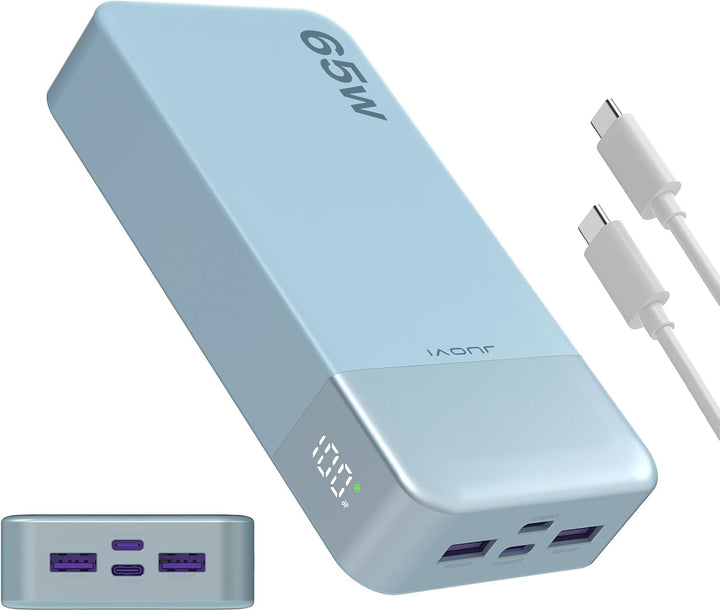 JUOVI Cargador portátil de 65 W, banco de energía de 20000 mAh, com...