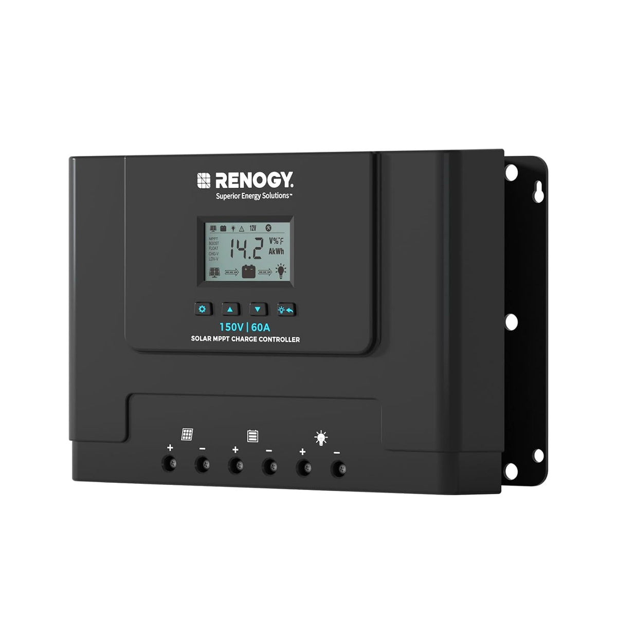 Renogy Controlador de carga solar MPPT de 60 A, 12 V/24 V/36 V/48 V
