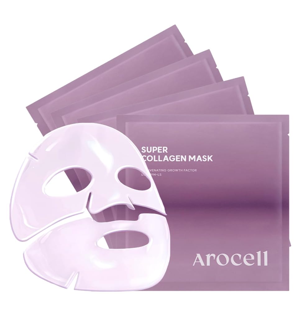Máscara de Colágeno Super AROCELL 2 Hojas Faciales 5,000,000ppb Hid...