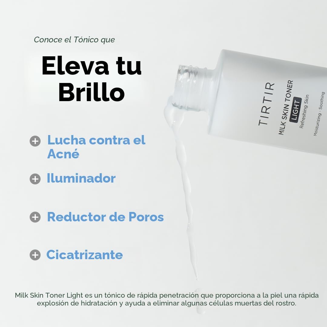 TIRTIR Milk Skin Toner Light | Hidratación instantánea con 4% de ni...