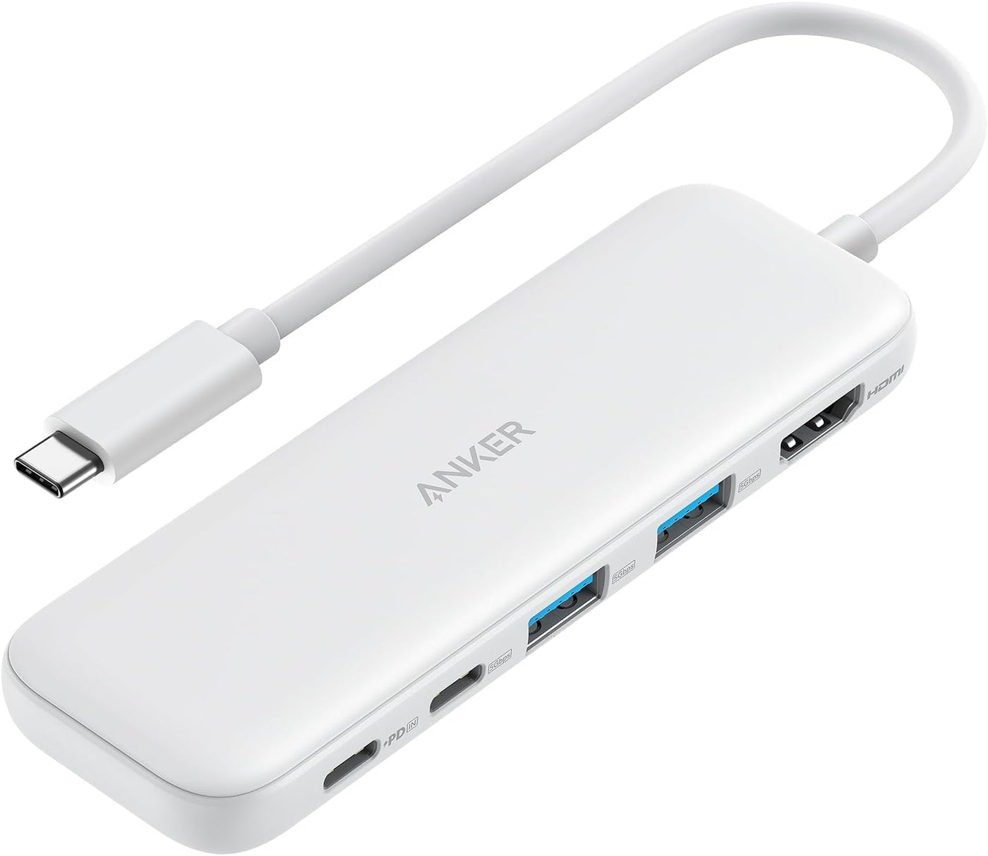 Anker Hub USB C, divisor USBC a HDMI 5 en 1 con pantalla 4K, 1 puer...
