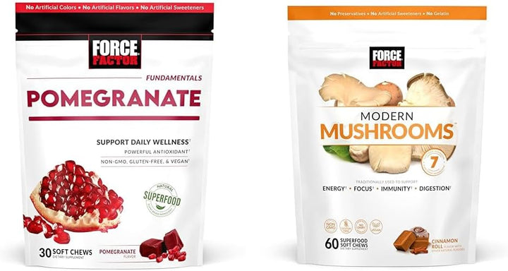 Force Factor Masticables suaves de granada para un envejecimiento s...
