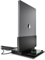 Brydge ProDock Duo TB4 - Estación de acoplamiento para MacBook, monitor dual 4K 60Hz | Base vertical Thunderbolt 4 para MacBook Pro 14/16 y Air 13/15 (M1-M5), 12 puertos, 96W, MagSafe | Funda Air de