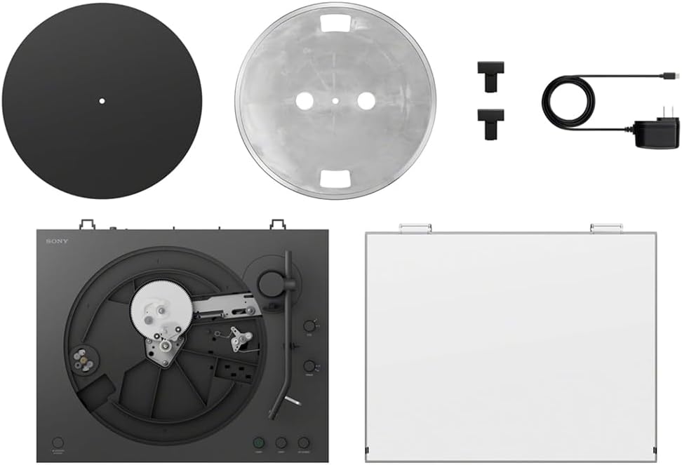 Sony PSLX3BT - Tocadiscos de reproducción automática completa con conectividad Bluetooth, paquete negro con kit de limpieza de discos de vinilo Deco Gear y Deco Essentials 2 años CPS paquete de protección mejorada