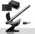 novium Hoverpen Future - Pluma Estilográfica de Lujo, Aguja Schmidt (Punta Fina), Convertidor, Recambio Extra, Estética Futurista, Metal Aeroespacial, Mejor Set de Regalo de Pluma para Hombres y Mujeres (Deep Black)
