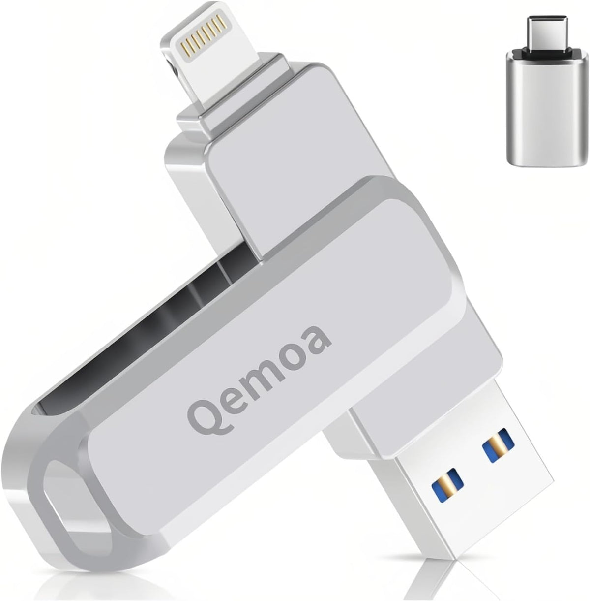 Memoria USB de 512 GB con certificación MFi para iPhone, Plateado