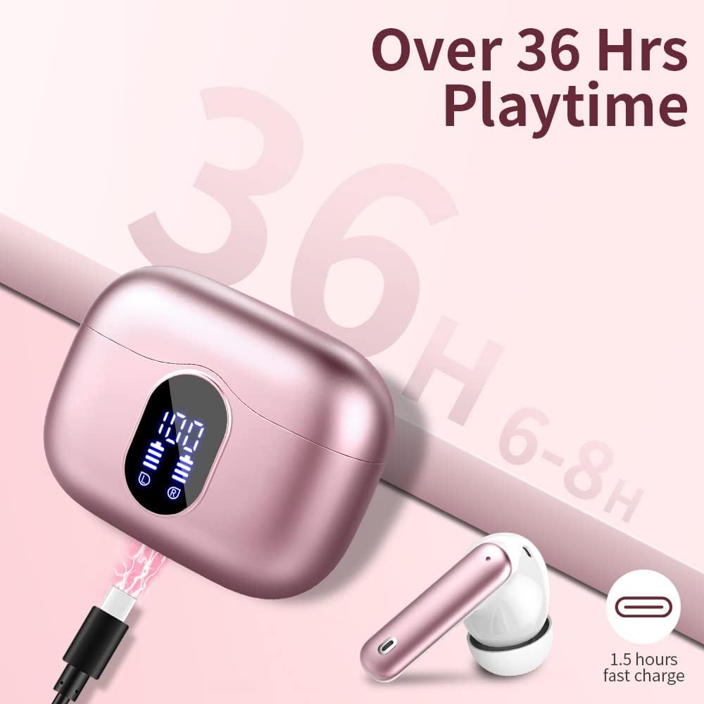 Auriculares inalámbricos Btootos Bluetooth 5.3, auriculares estéreo...