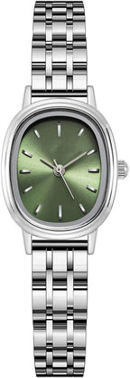 Delicados relojes pequeños para mujer, correa de acero inoxidable, ovalado, reloj para mujer