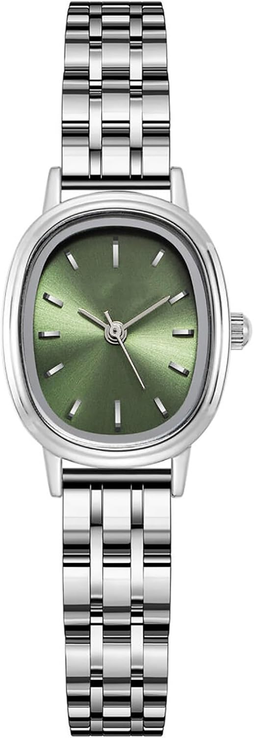 Delicados relojes pequeños para mujer, correa de acero inoxidable, ovalado, reloj para mujer