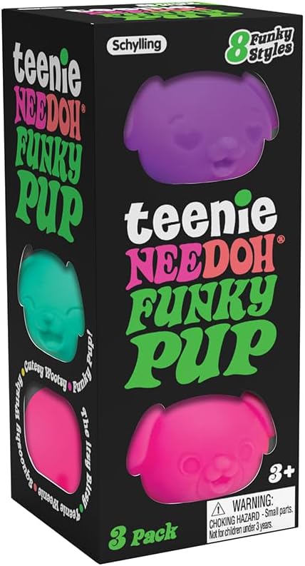 Schylling NeeDoh Teenie Funky Pups - Juguete sensorial