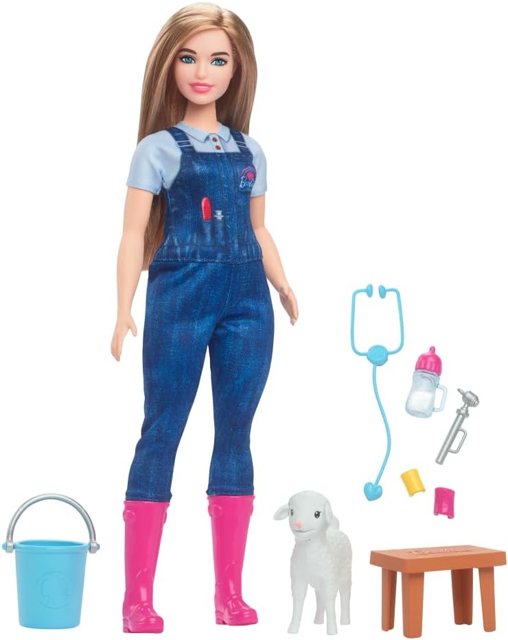 Muñeca de 65 aniversario de Barbie y 10 accesorios, juego de veteri...