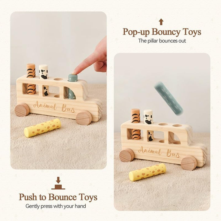 Traditional Wooden Pop Up Toys for BabiesBus Toy