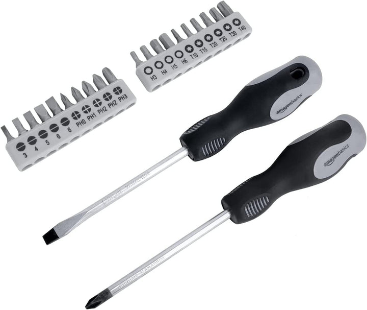 Amazon Basics Juego de herramientas manuales de mecánico y reparaci...