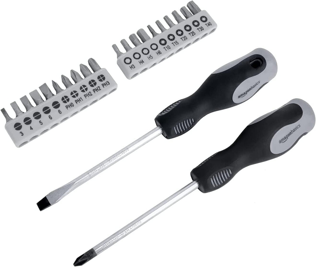 Amazon Basics Juego de herramientas manuales de mecánico y reparaci...