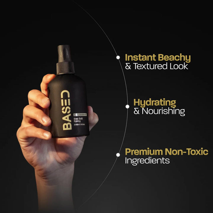 BASED Spray de Sal Marina, Spray de Sal Marina con Acabado Natural...