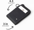 Thread Wallets Cartera de piel con cremallera y bloqueo RFID con tarjetero para hombres y mujeres, Rose polvo, Casual