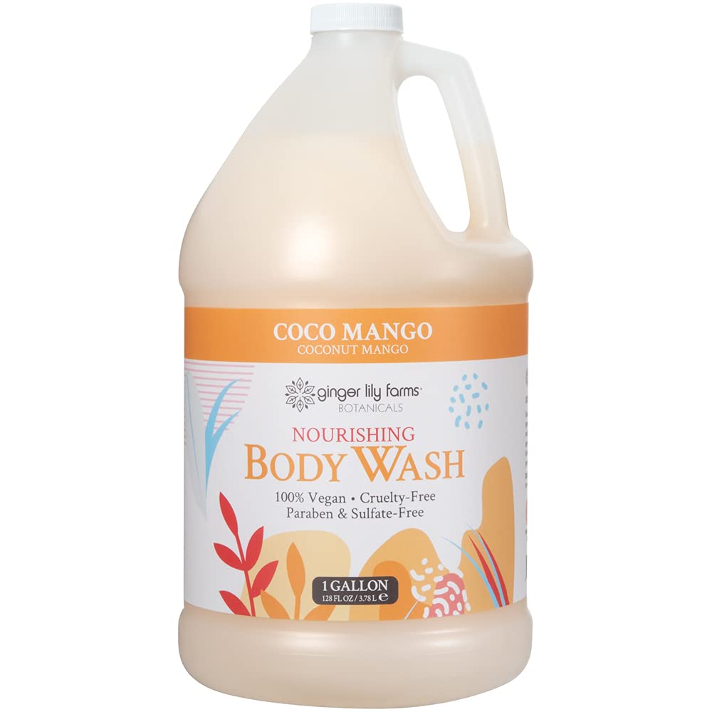 Ginger Lily Farms Botanicals - Jabón corporal nutritivo, mango de c...