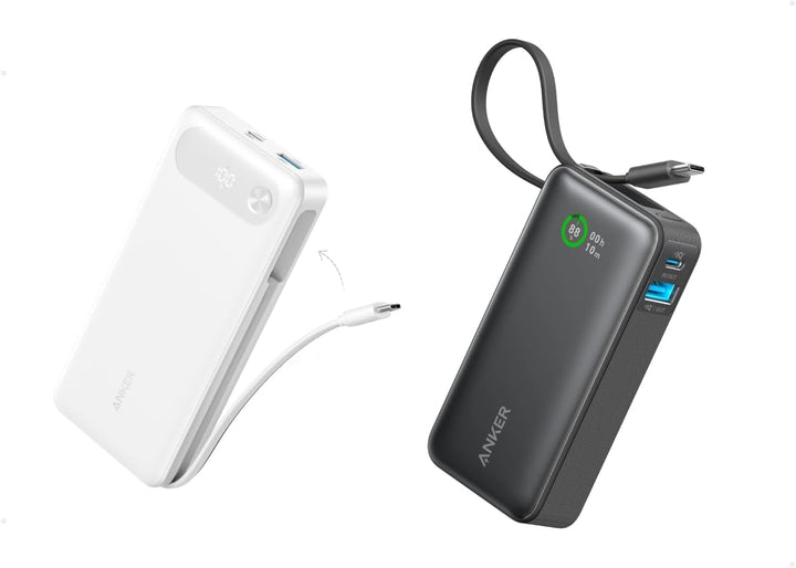Anker Cargador portátil de 20,000 mAh con cable USB-C integrado, ba...