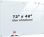 MaxGear Pizarra blanca de vidrio templado pizarra magnética de borrado en