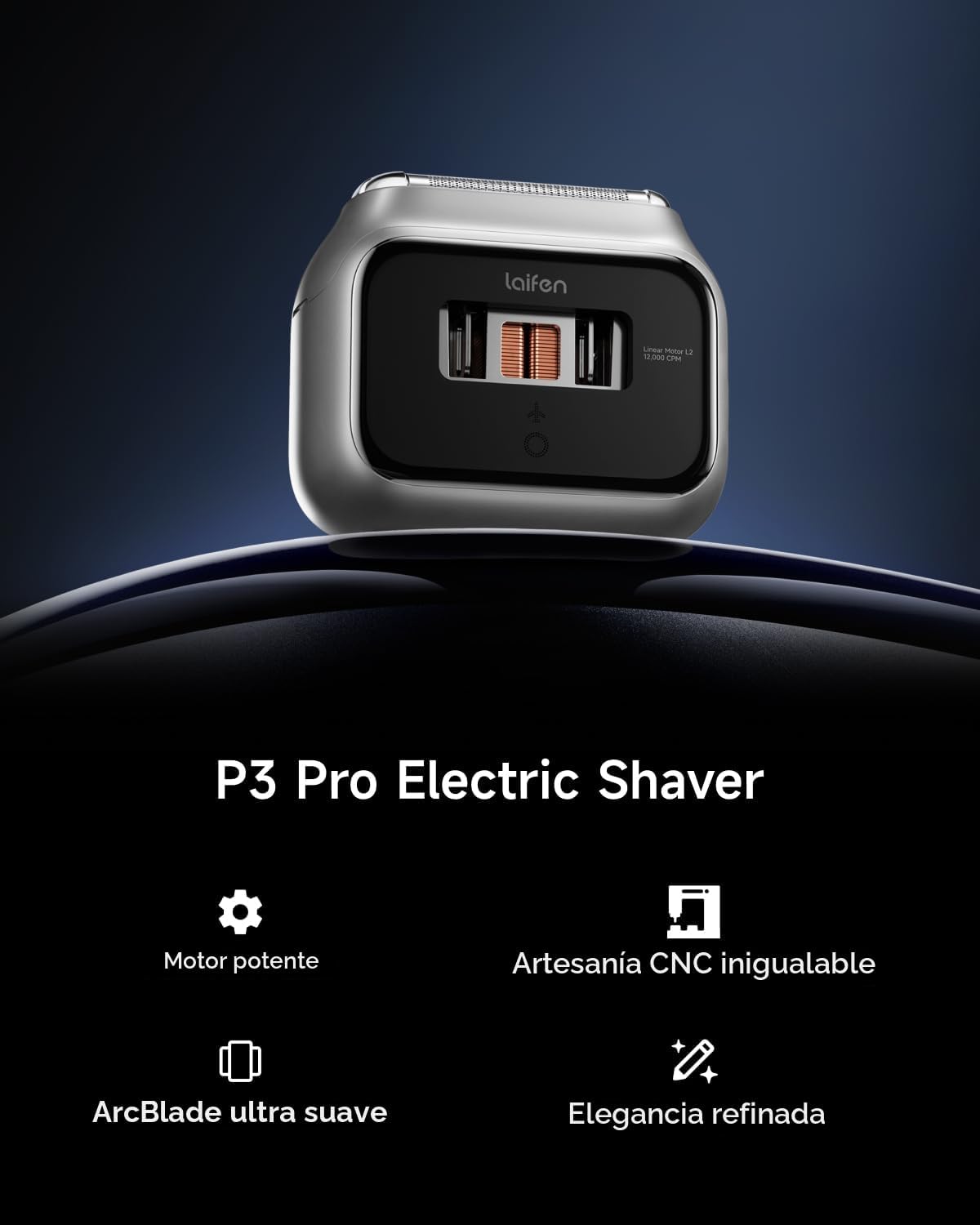 Laifen P3 Pro - Afeitadora eléctrica de 3 cuchillas, motores lineal...