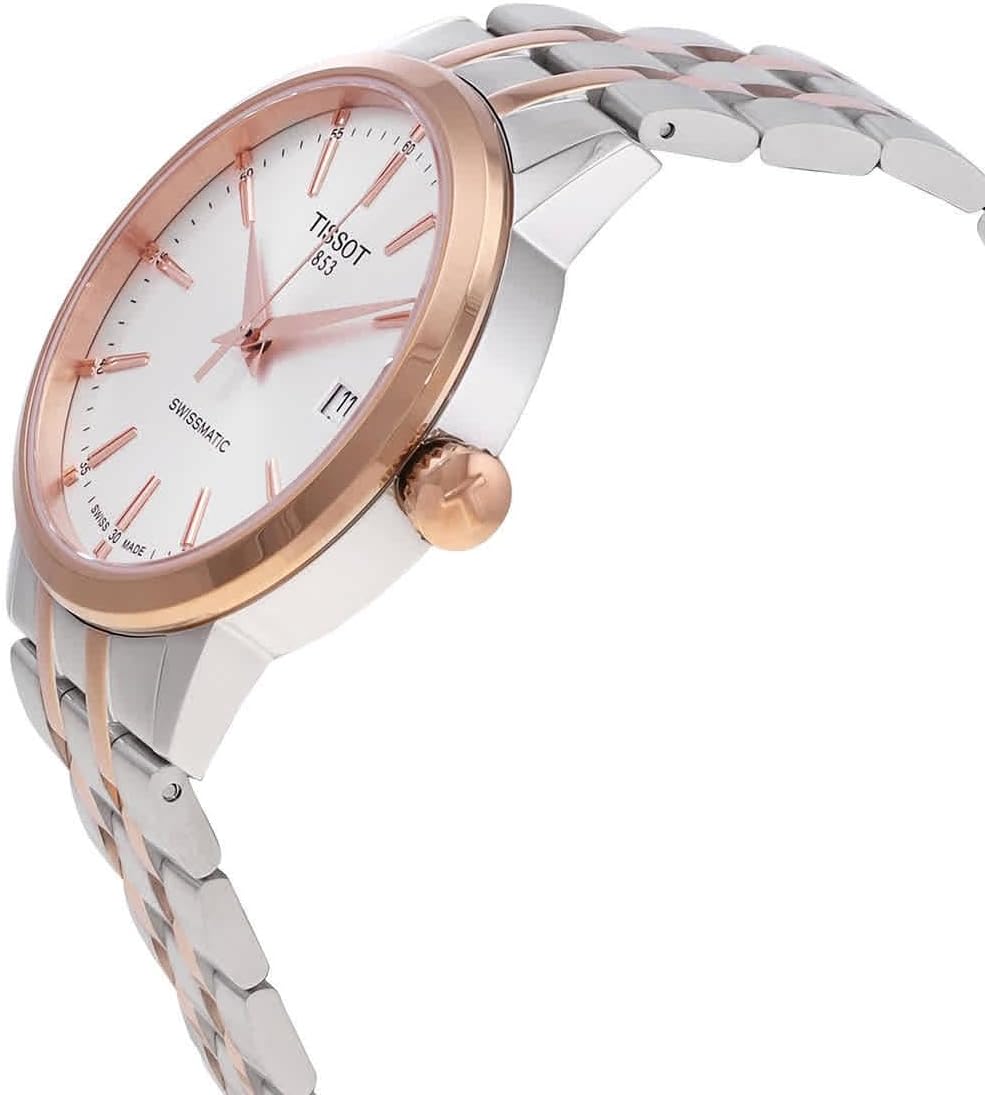 Reloj Tissot Classic Dream automático suizo, 1.654 in, esfera plateada, reloj para hombre
