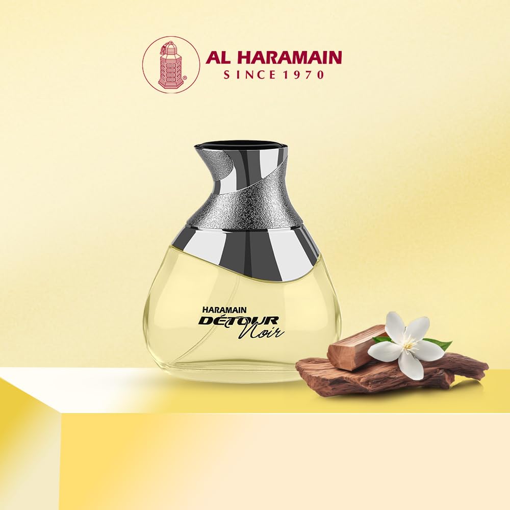 Al Haramain Detour Noir Eau de Perfume Spray para Unisex, 3.33 onzas