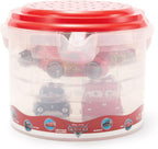 Disney Store Juego de juguetes de baño oficiales de Pixar Cars, incluye 5 juguetes detallados con un cubo de almacenamiento colante, diversión para el baño y juego acuático para niños