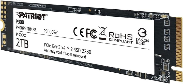 Patriot P300 M.2 PCIe Gen 3 x4 2TB SSD de Bajo Consumo de Energía