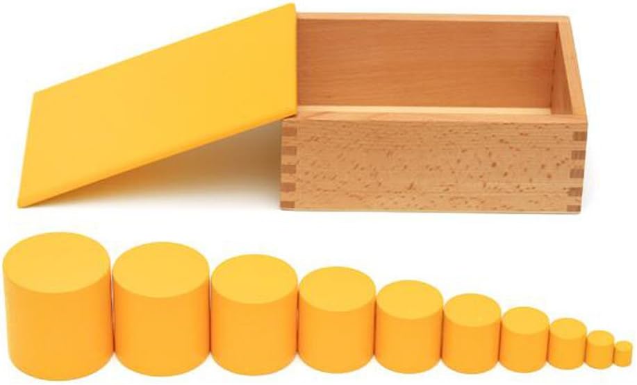 YHZAN Montessori - Cilindros de madera para niños, juguete de madera para niños pequeños, herramientas de desarrollo temprano para niños pequeños, bloques de madera