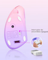 Lekvey Ratón ergonómico, ratón inalámbrico vertical recargable 2.4...
