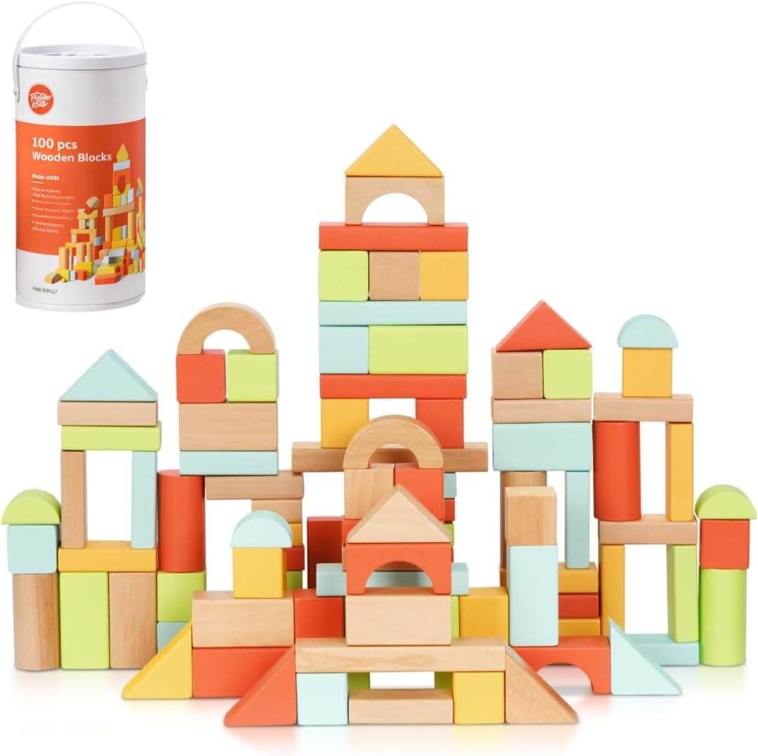 Pidoko Kids 100 piezas de bloques de construcción para