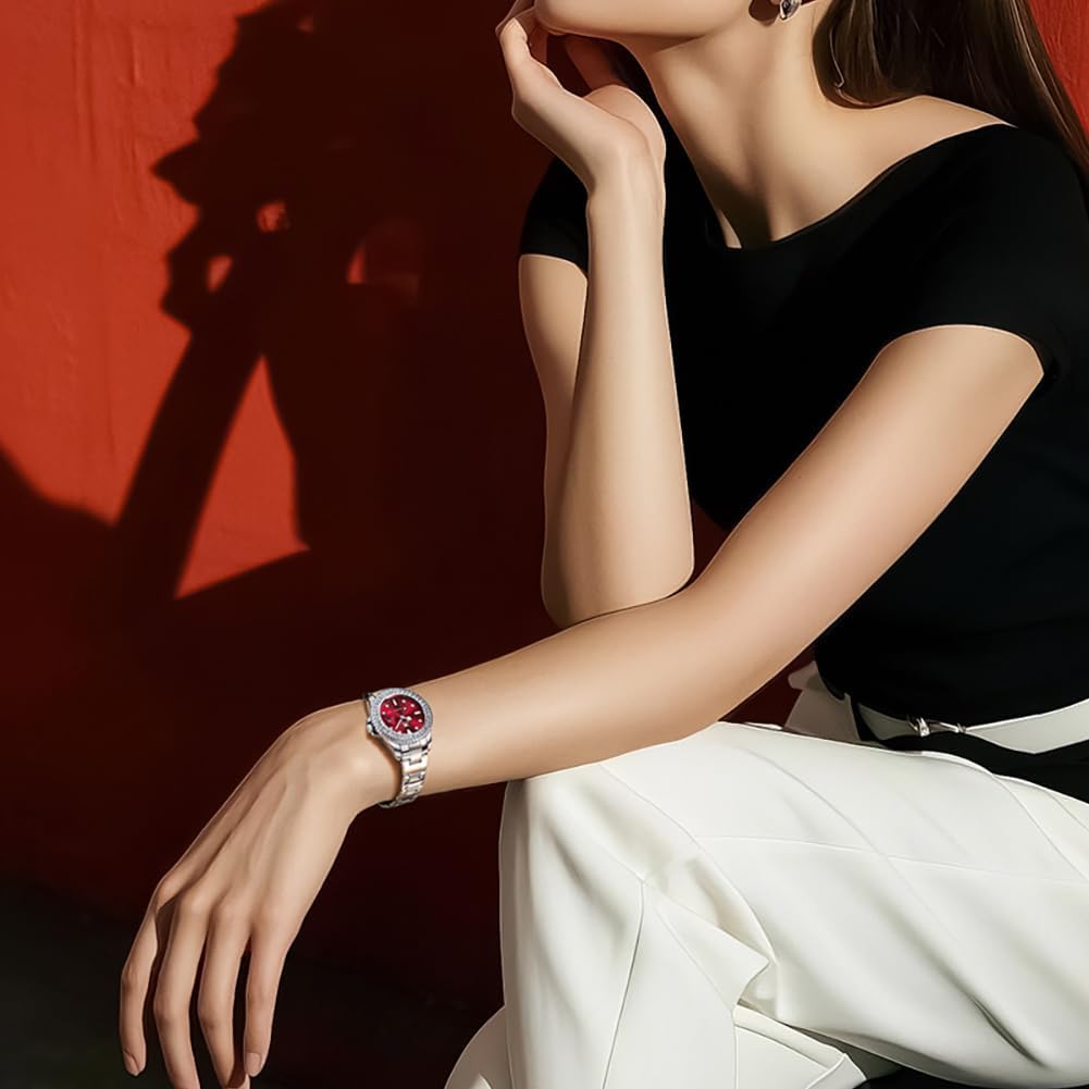 OLEVS Relojes para Mujer de Vestir Lujo Acero Inoxidable a Prueba de Agua Reloj de Muñeca
