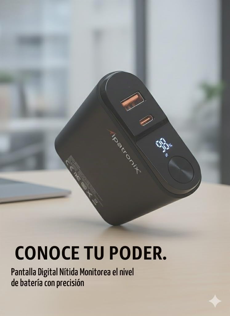 Alpatronix Cargador portátil, 22.5 W 20000 mAh USB C entrada y salida cargador rápido, PD 3.0+QC 4.0 pantalla LED paquete de batería compatible con iPhone 16 15 14 13 Pro Samsung S23 Google iPad etc