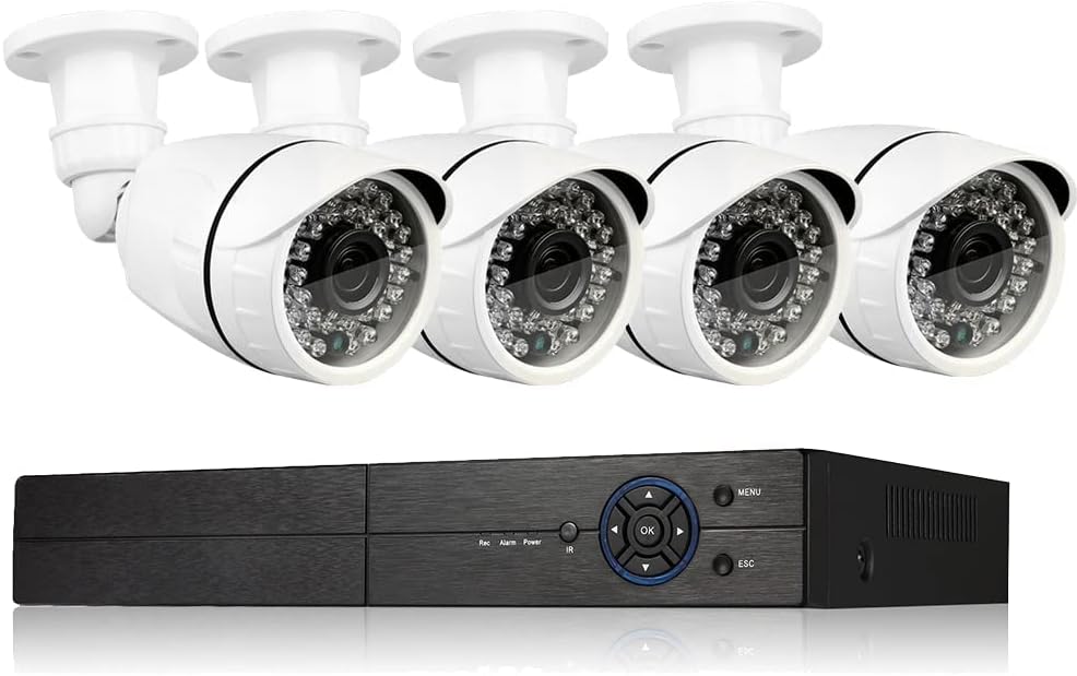 Eversecu Sistema de cámara de seguridad de 4 canales 1080P Lite DVR...