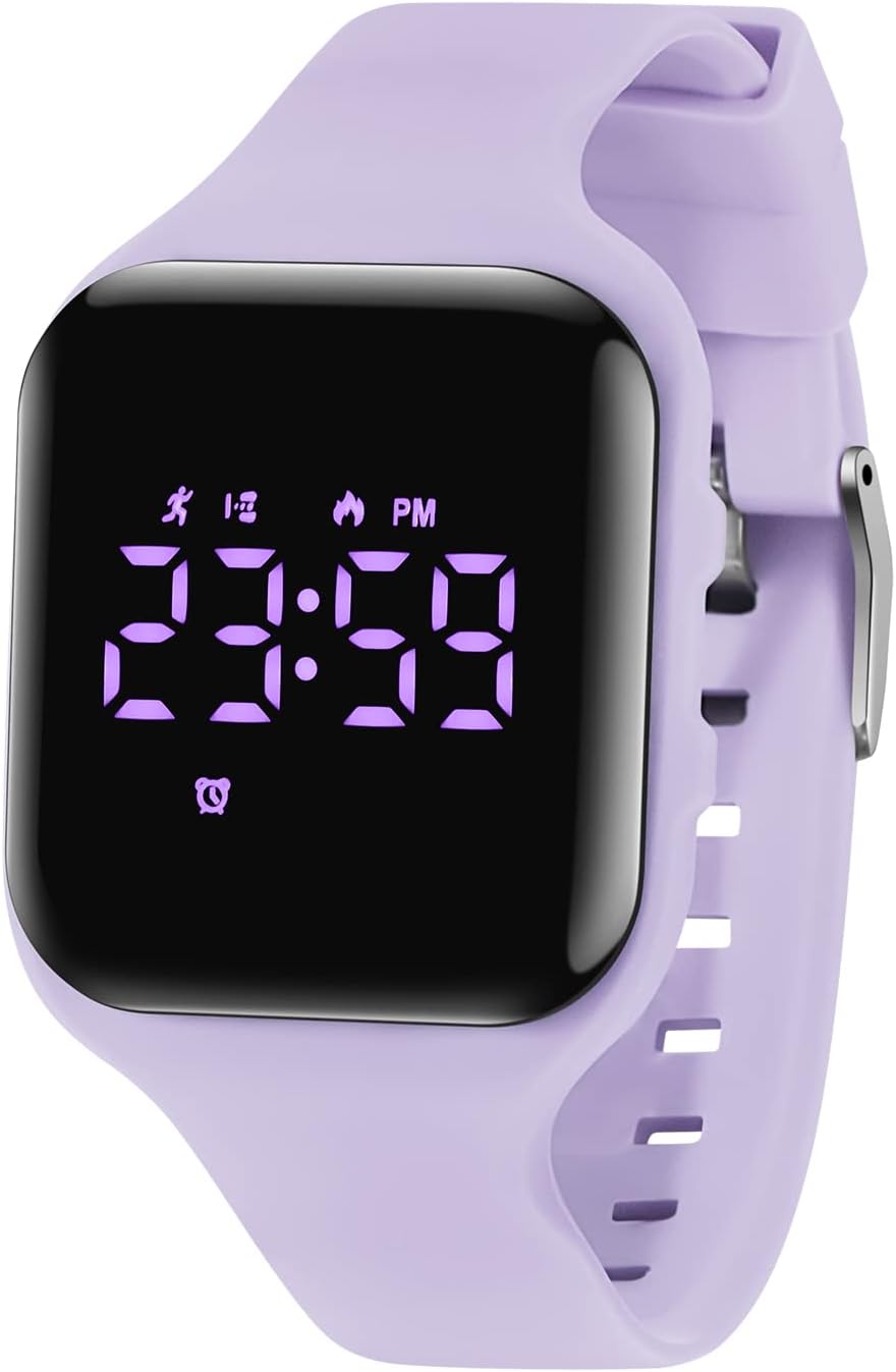 Relojes para niños y niñas, reloj deportivo digital con contador de pasos, podómetro, alarma de vibración, sin aplicación, impermeable, rastreador de fitness, reloj para niños, niñas, adolescentes