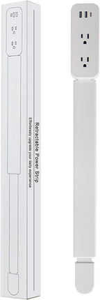 Extensor de tomacorriente: cuenta con USB-A, USB-C y 2 salidas de CA, se extiende de 22 a 34 pulgadas, gira 180° de acceso a tomas de corriente difíciles de alcanzar, enchufes de pared, mesitas de