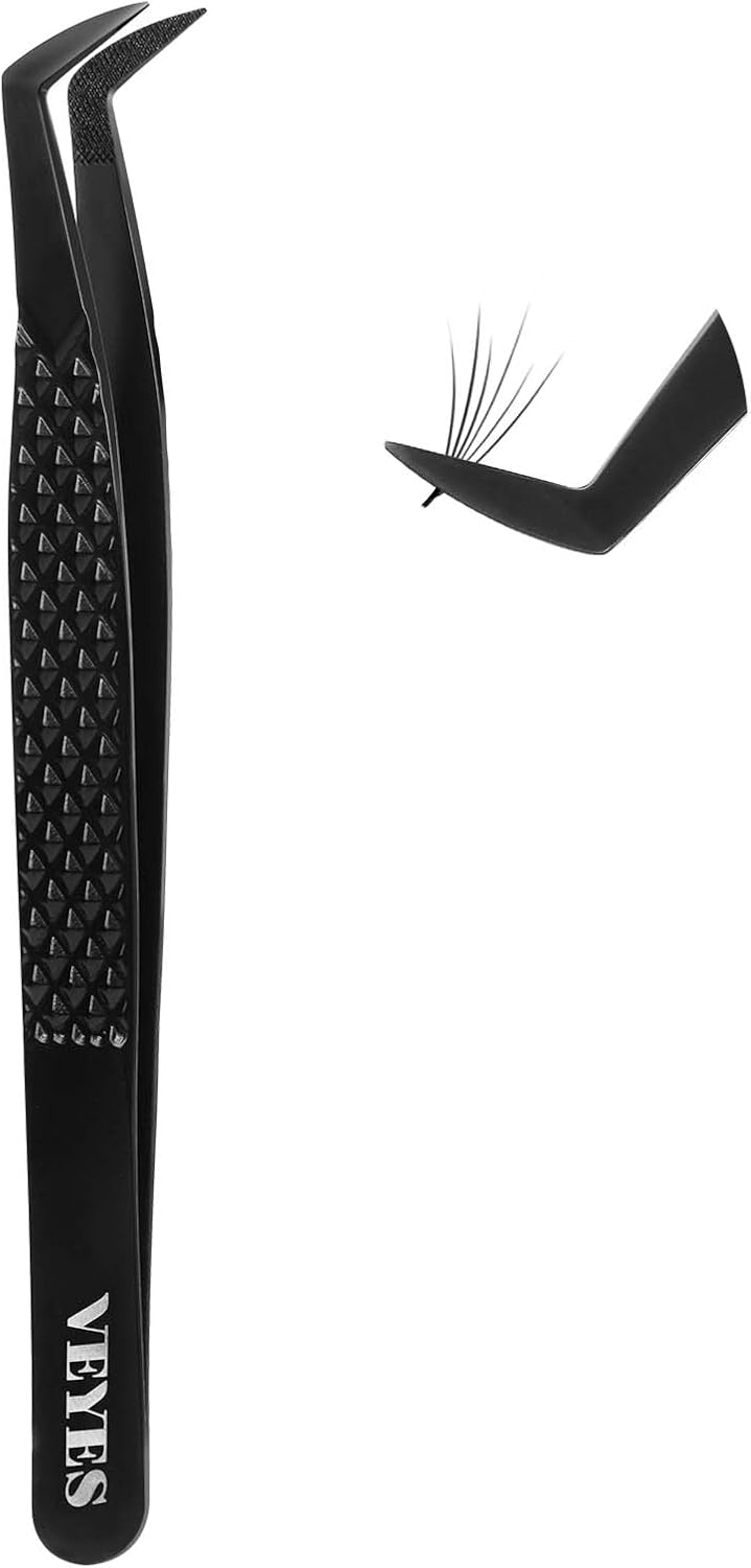 VEYES INC Pinzas de pestañas para extensiones de pestañas, pinzas d...