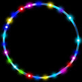 Aro LED 24in Aro Luminoso para Adultos Niños Danza Ejercicio, Cambio Automático de Color Equipo de Fitness, Luz Estroboscópica para Pérdida de Peso para Hooper Aros de 60cm (Necesita 2 pilas AA - No Incluidas)