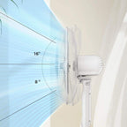 PELONIS Ventilador de pedestal oscilante ajustable de 16" con c...