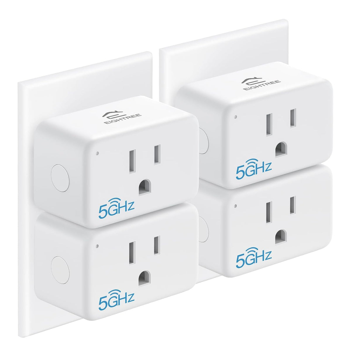 Lámpara EIGHTREE 5GHz Smart Plug,Smart Outlet Works with Alexa & Google Home,4 Pack