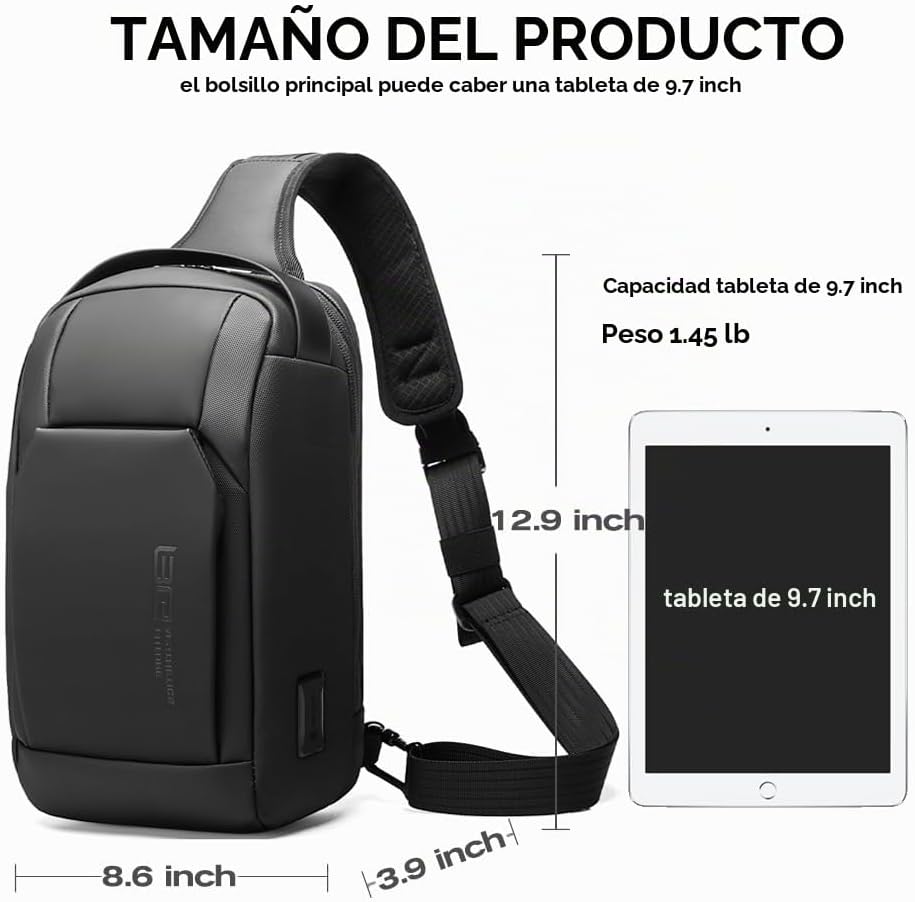 BANGE Bolso bandolera para hombre, bandolera para hombre