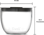 S'well Juego de 4 cuencos de vidrio de 12 onzas para preparar comidas fácilmente, color negro, vidrio templado duradero, diseño anidado compatible con recipientes S'well Eats de 21.5 onzas