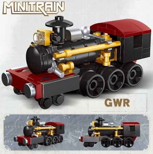 Juego de bloques de construcción de 6 trenes de vapor, 463 piezas